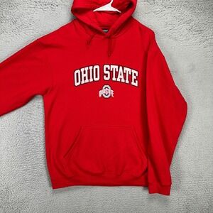 Ohio State Buckeyes Hoodie Sweatshirt Adult‎ Large Red Drawstring Mens Pro-Edge